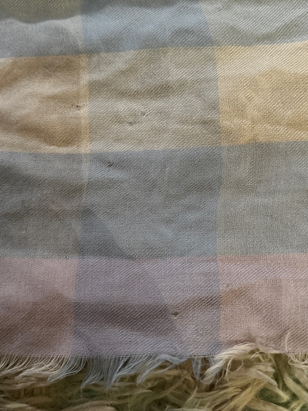 Burberry Pastel Plaid Scarf in Lavender and Light Blue - Picture 8 of 12